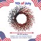 20" Patriotic Berry Wreath for Front Door - Red White and Blue Americana Decor - Artificial Pip Berry Wreath for Memorial Day, 4th of July, and Independence Day